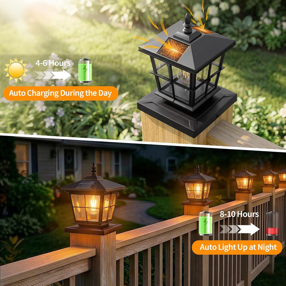 JOFIOS Solar Post Cap Light 4pack,3 Color Temps,fit 4x4/5x5 Deck Fence Post