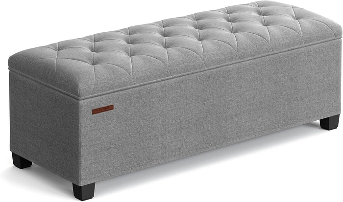 SONGMICS Storage Ottoman Bench, Foot Rest with Legs, Load up to 661.4 lb