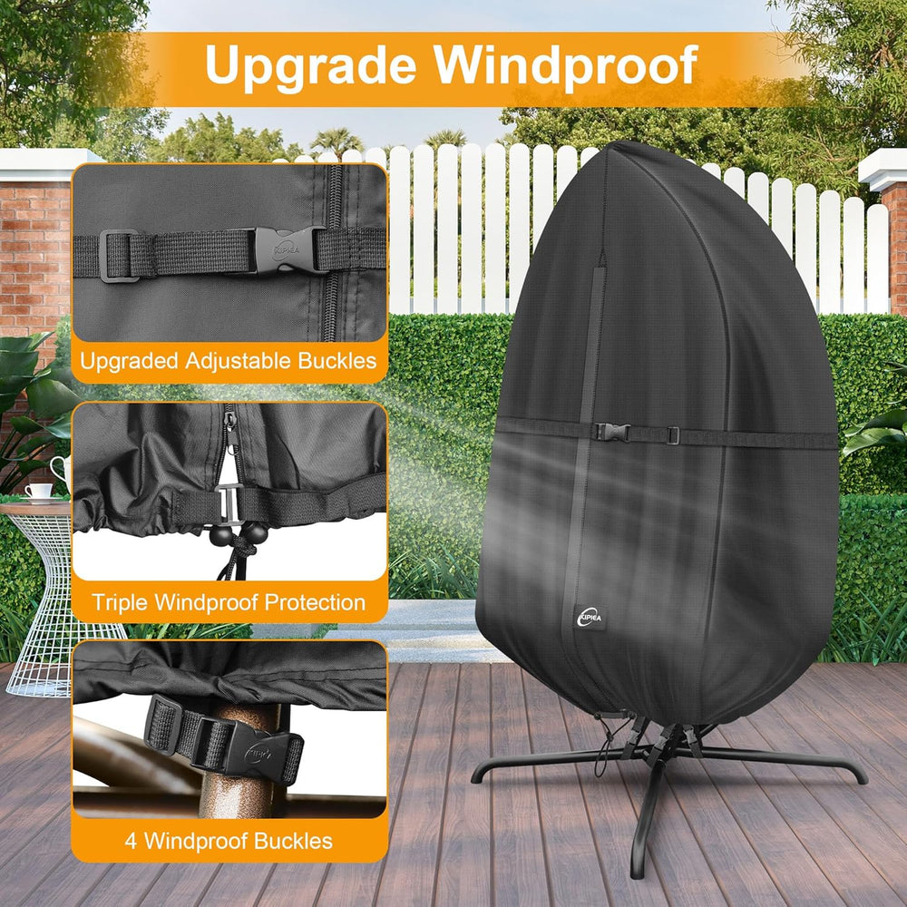 Patio Egg Chair Covers Waterproof, Upgraded 500D Outdoor Hanging Egg Chair Co...