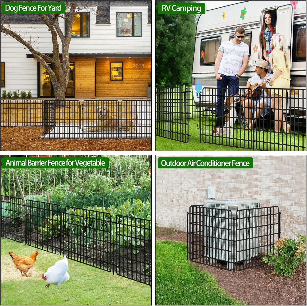 10 Panels Garden Fencing Animal Barrier with Lock, 24 in(H) X 20 Ft(L) Dog Fe...