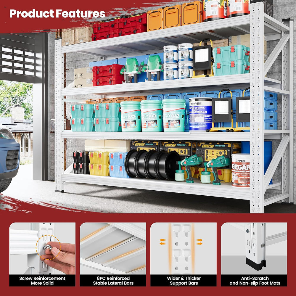 60" Wide Storage Shelves, 5000LBS Garage Shelving Heavy Duty, Standing S...