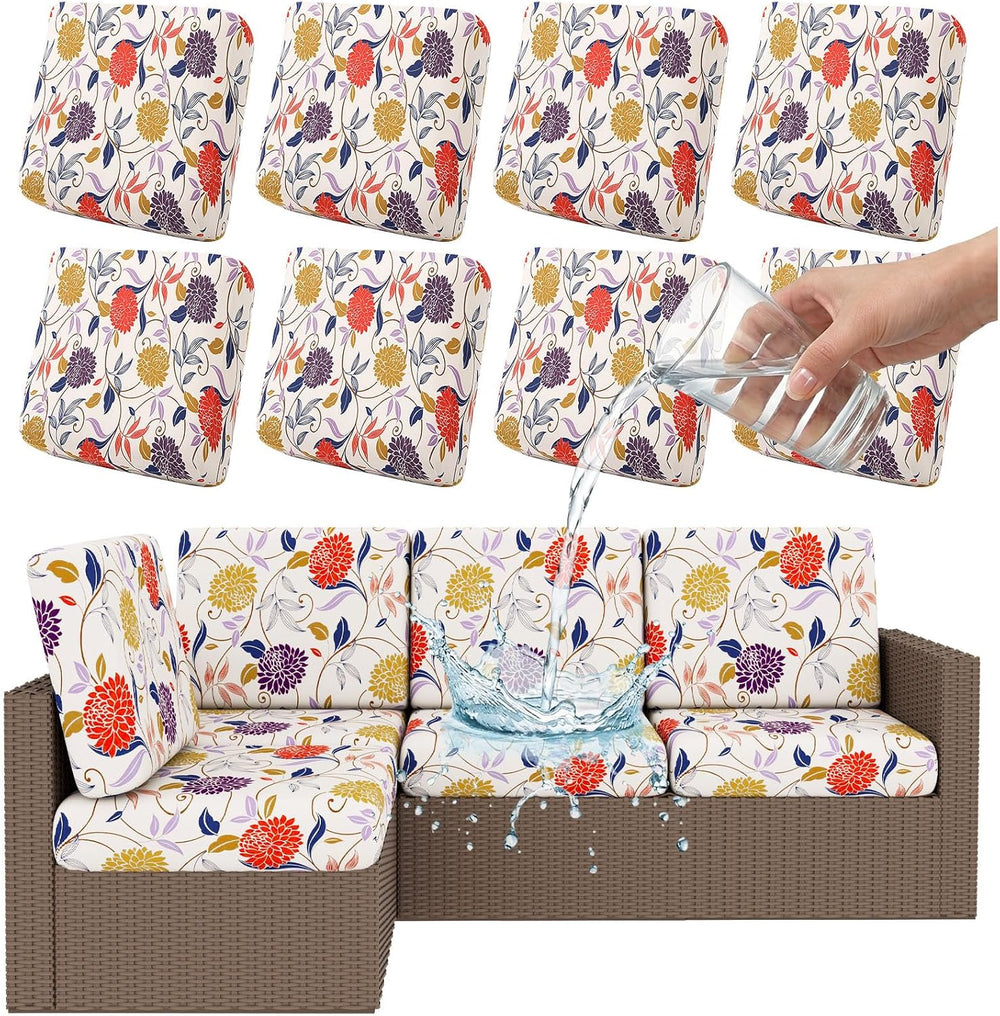 Smiry Waterproof Patio Cushion Covers, Stretch Outdoor Furniture Covers