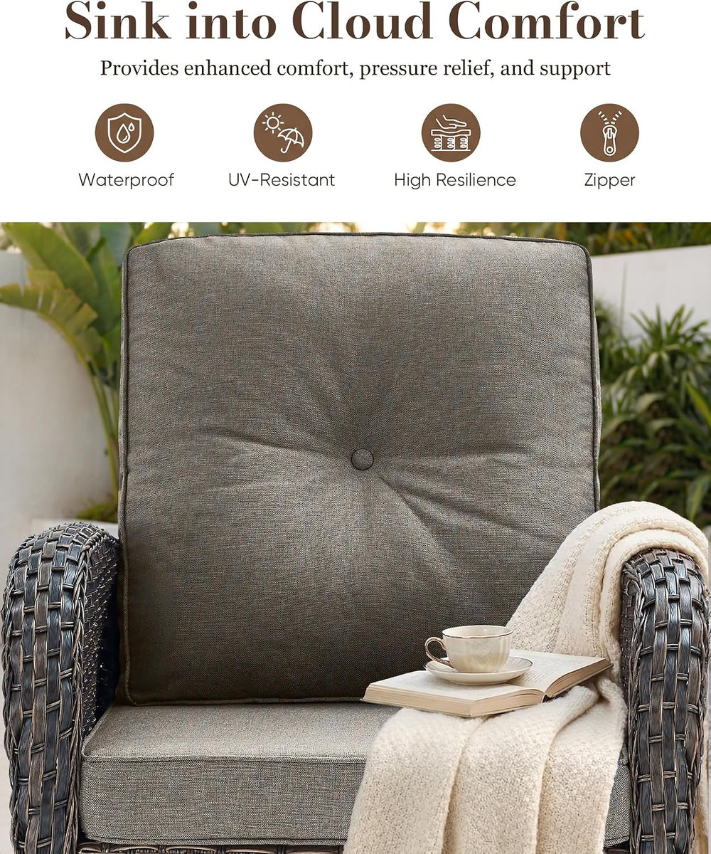 Belord Patio Wicker Chairs Swivel Rocker - Outdoor Swivel Rocking Chairs Set ...