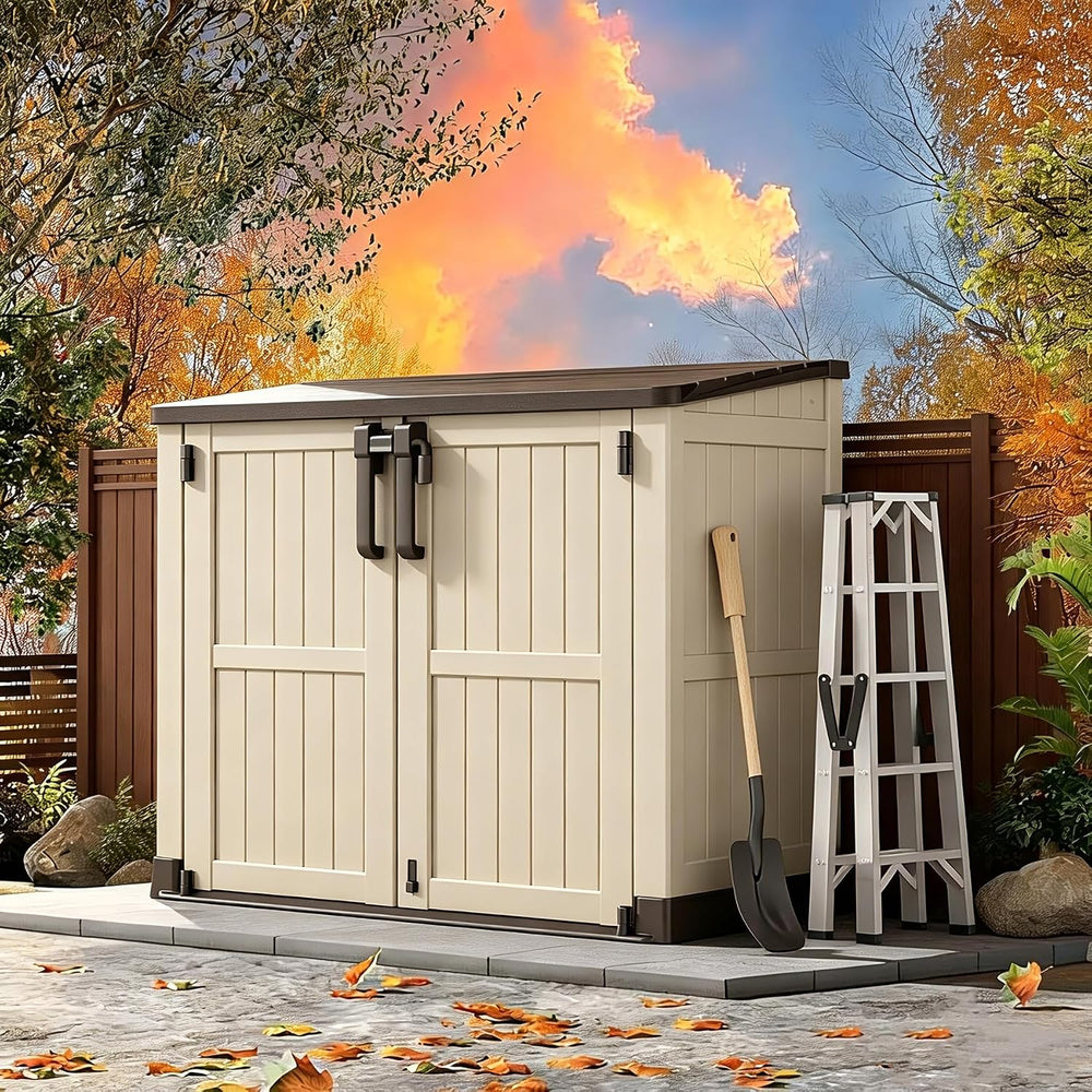 Horizontal Outdoor Storage Cabinet Box 36 Cu Ft with Lockable Doors, Outdoor ...