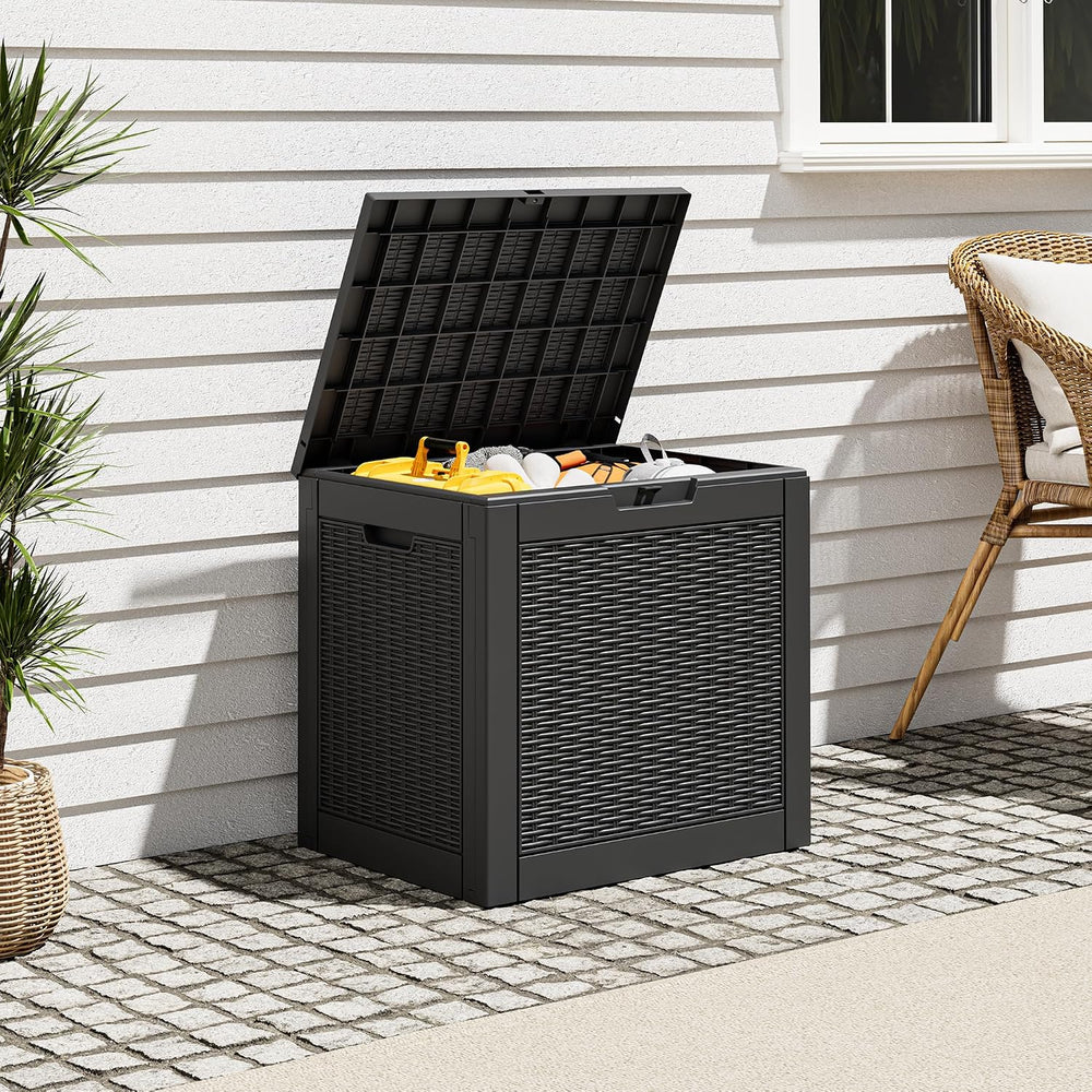 Outdoor Storage Box, Resin Deck Boxes Indoor and outdoor, Waterproof Storage ...