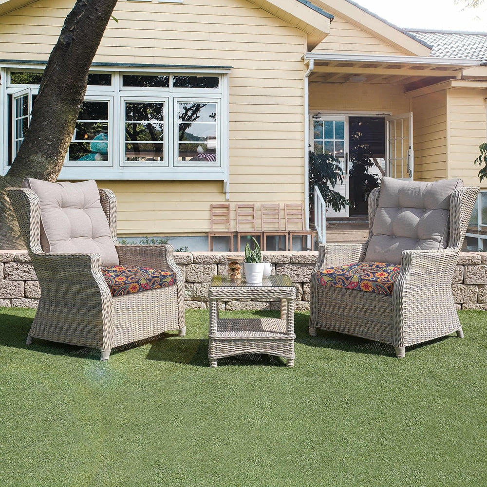 UNIKOME Outdoor Chair Cushions, Set of 4, 24"*24"*4", Palmira ...