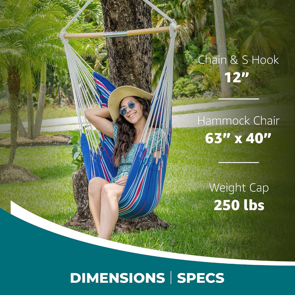 Bliss Hammocks Hammock Chair, Collapsible Spreader Bar, Patriotic Stripe