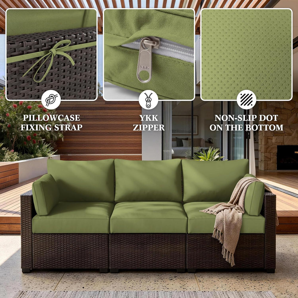 8p Outdoor Cushion Slipcovers Patio Cushion Covers Replacement, Covers Only