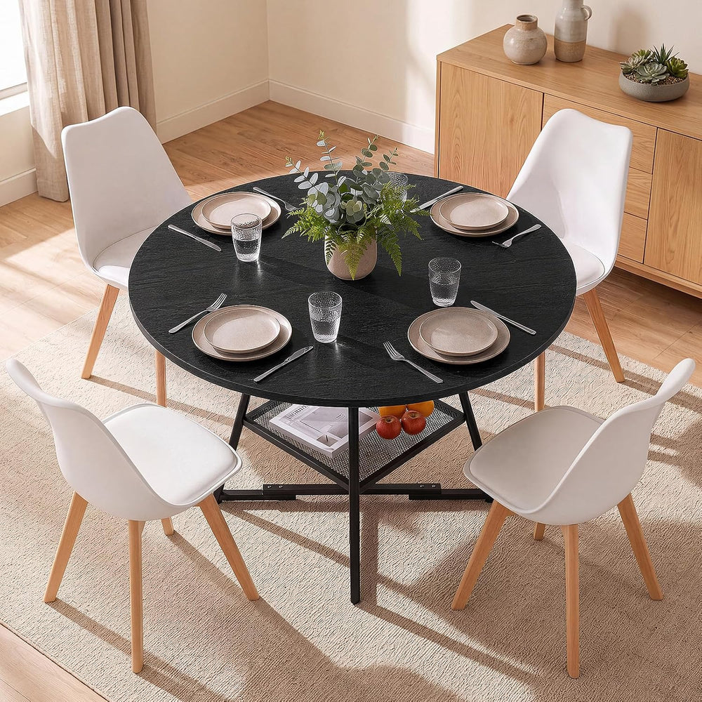 42in Round Dining Table Set for 4, Kitchen Table with Chairs