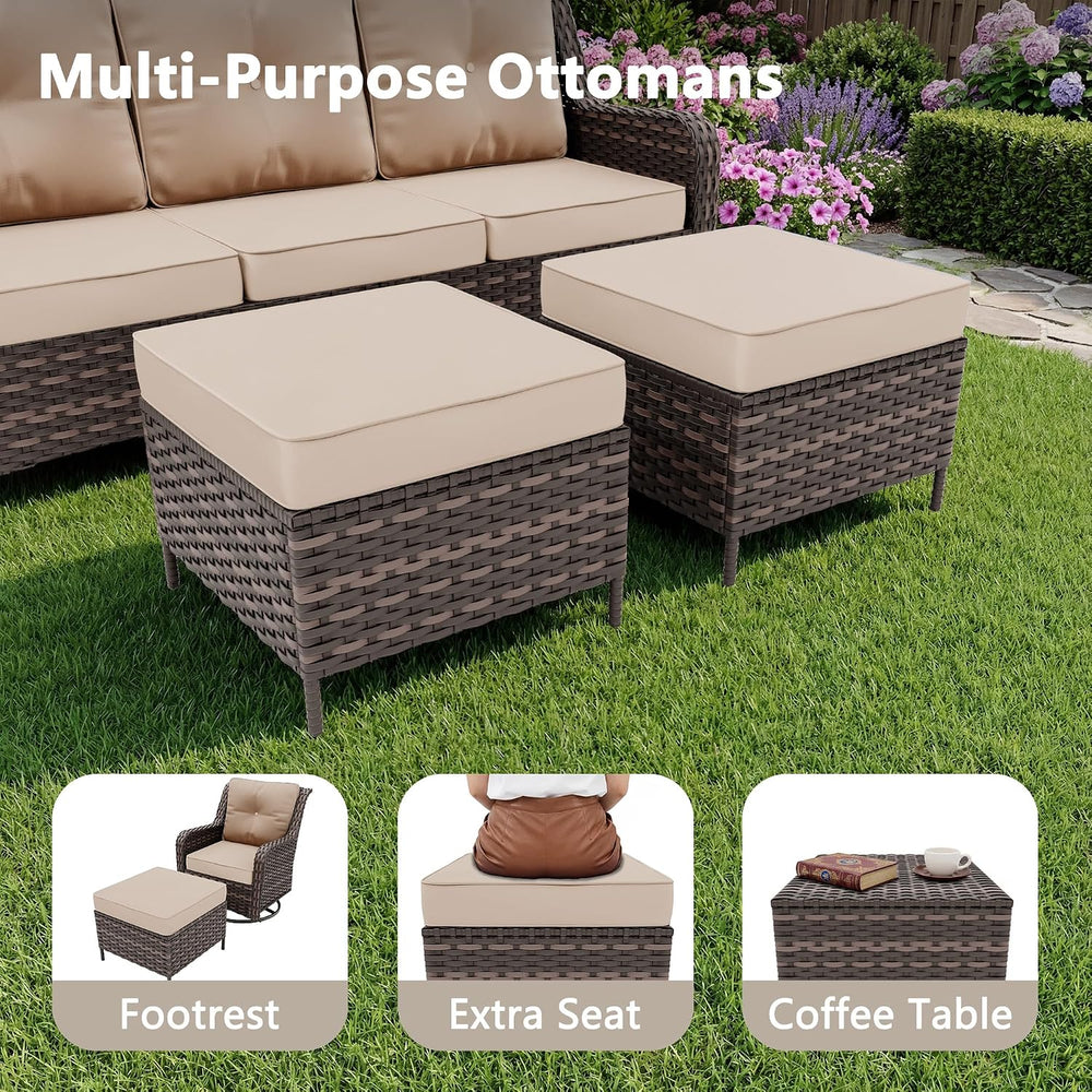 7 Pieces Outdoor Patio Furniture Set,Sand