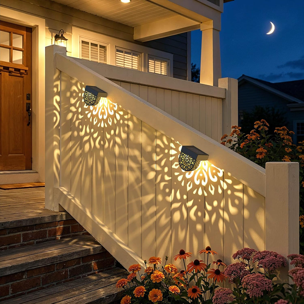 Solar Fence Lights 6 Pack Solar Deck Step Wall Lights Outdoor Waterproof LED ...