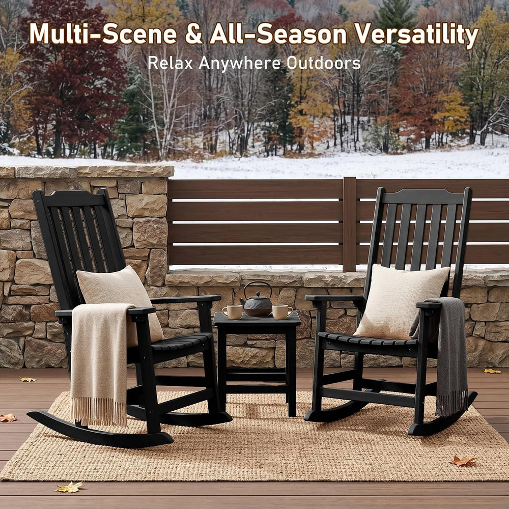 Oversized All-Weather Outdoor Rocking Chairs Set of 2, Patio Rocker