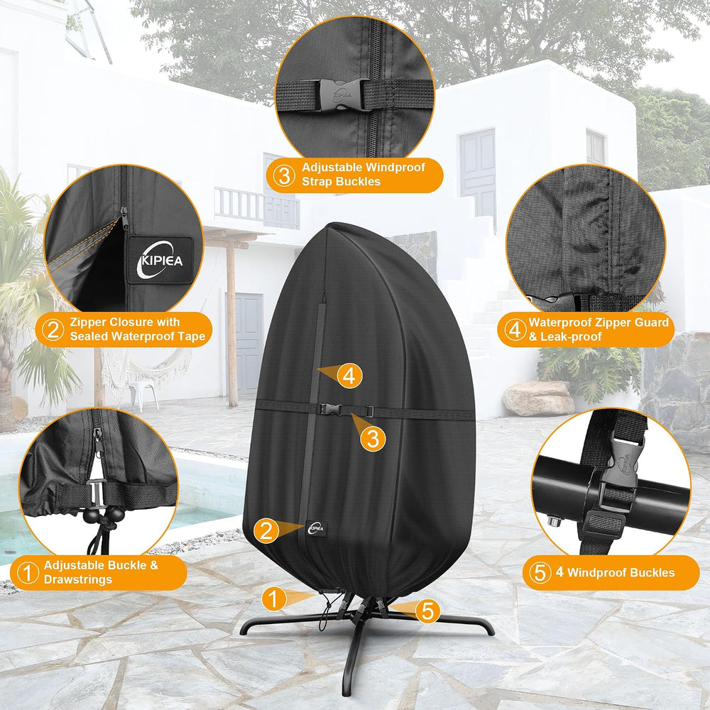 Patio Egg Chair Covers Waterproof, Upgraded 500D Outdoor Hanging Egg Chair Co...