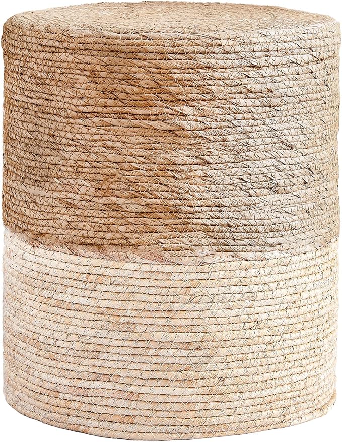 Wimarsbon Ottoman Poufs, 100% Natural Seagrass Pouffe, Hand Weave Round Foots...