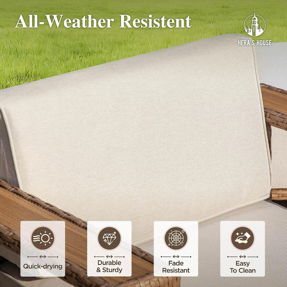 6-Piece Patio Sectional Furniture Set with 10" Thick Cushions