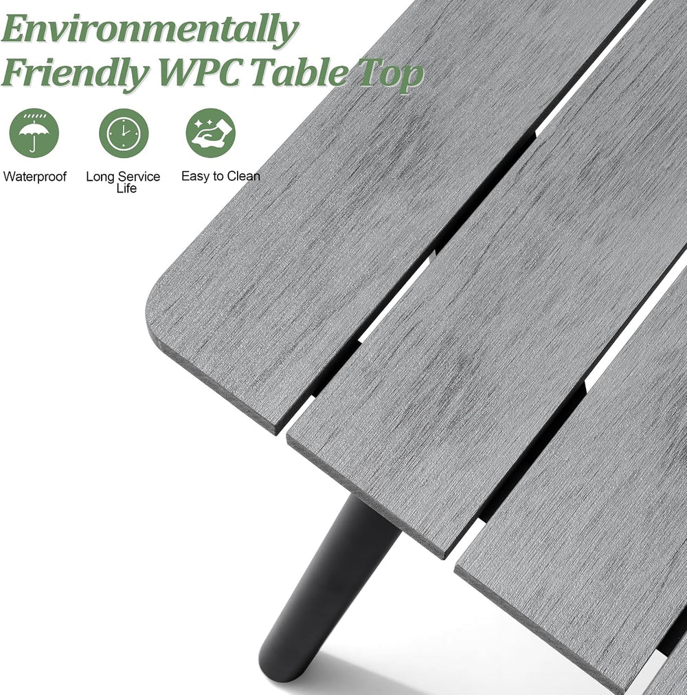 95" Patio Outdoor Dining Table for 8-10, Weather-Resistant Aluminum Fram...