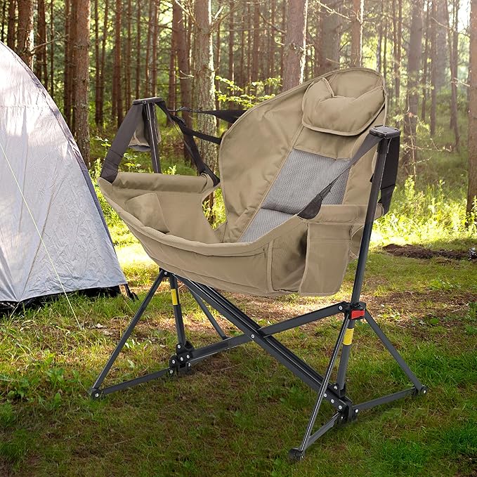 Ainfox Hammock Camping Chair, Foldable Portable Rocking Chairs for Adults Out...
