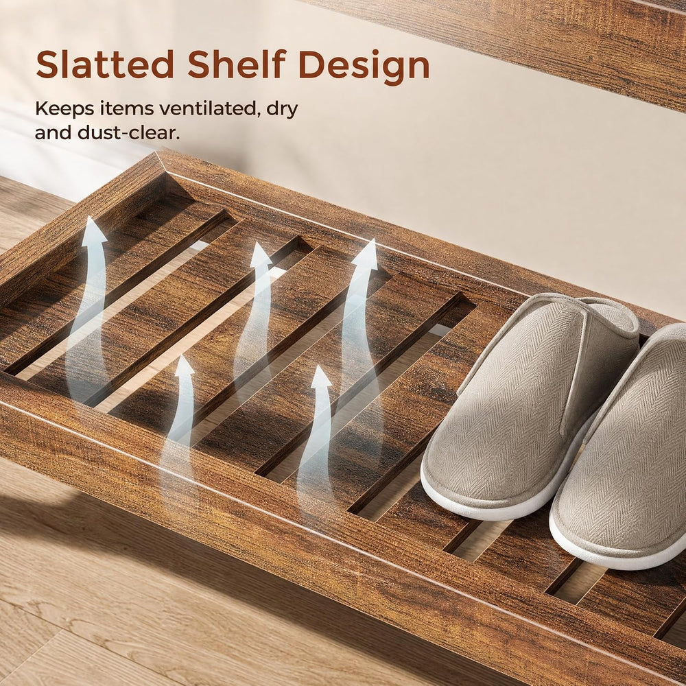 Tribesigns 55" Entryway Bench with Shoe Storage, Wood Bench Seat
