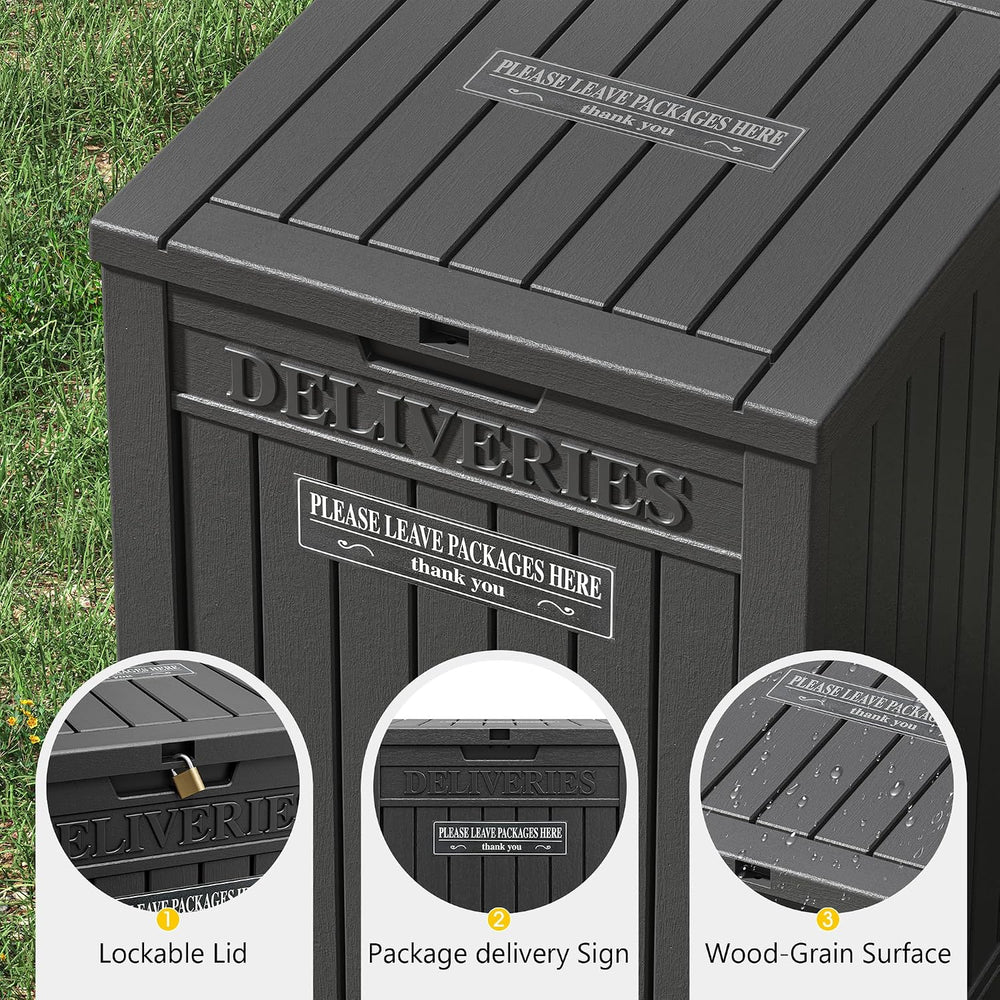 Package Delivery Box for Outside, Black