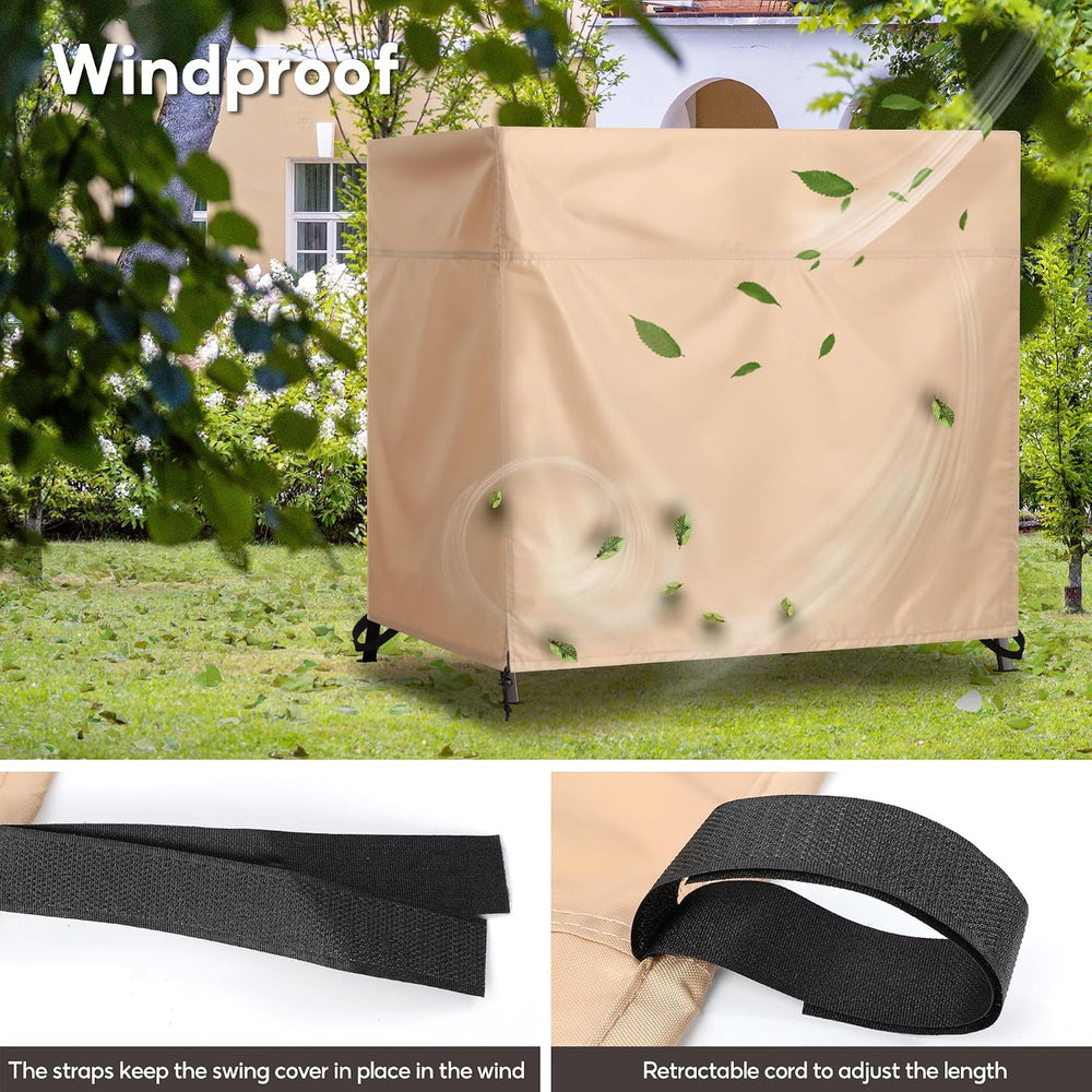 Outdoor 3 Triple Seater Hammock Patio Swing Chair Cover, Water-Resistant, All...