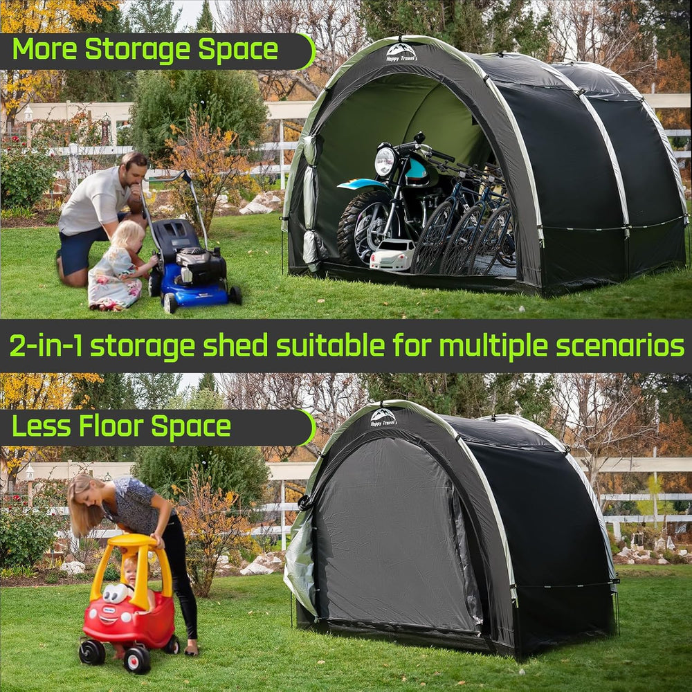 Happy Travel Outdoor Waterproof Bike Storage Tent Shed for 2/3/4/6/8 Bikes