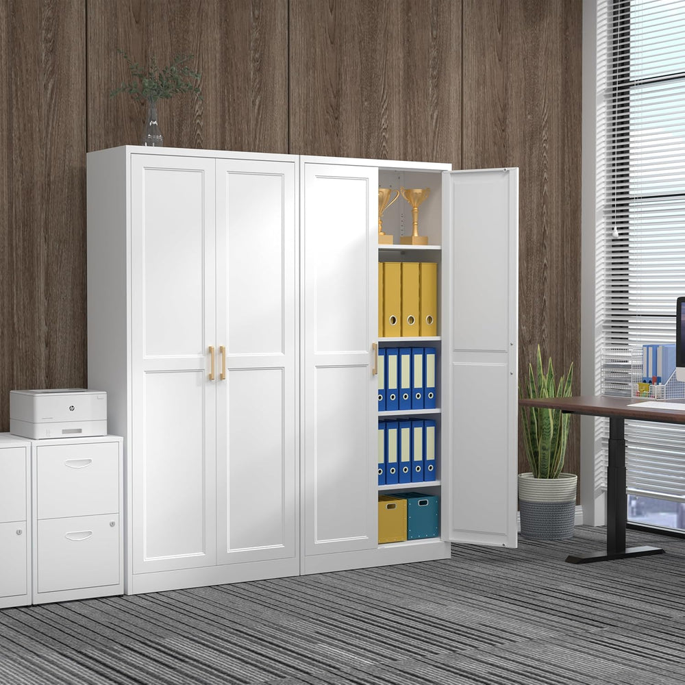 71" Tall Metal Kitchen Pantry Cabinet, Storage Cabinet with Doors