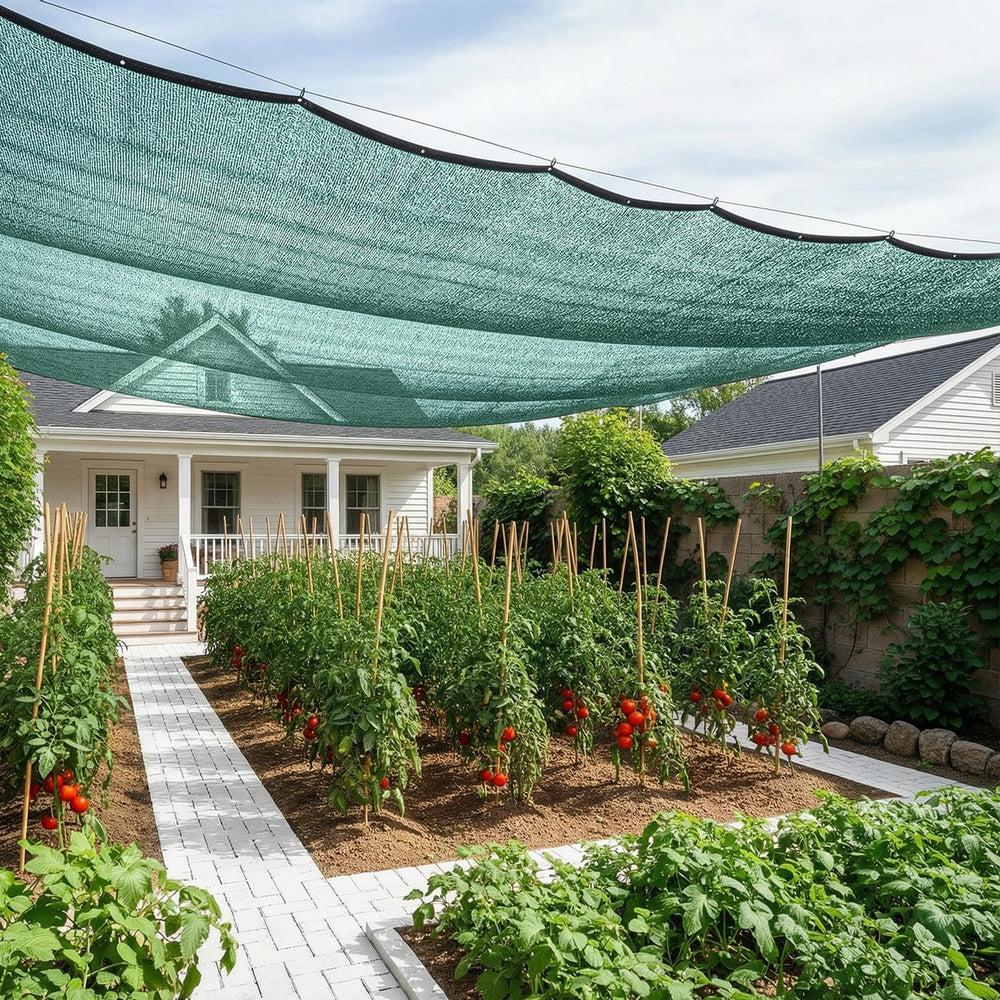SUNNY GUARD Sun Shade Cloth, 20 x 20 FT Green HDPE Mesh