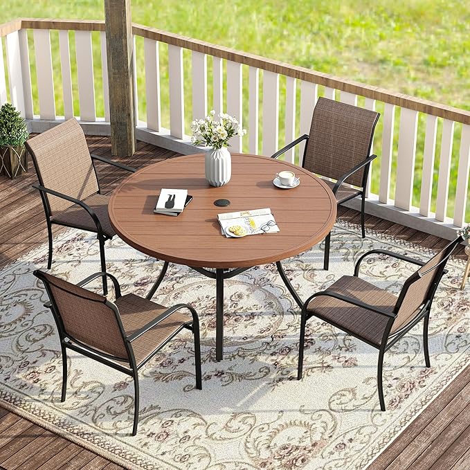 VICLLAX 5 Pieces Patio Dining Set for 4, Outdoor Furniture Set Includes 40.7&...