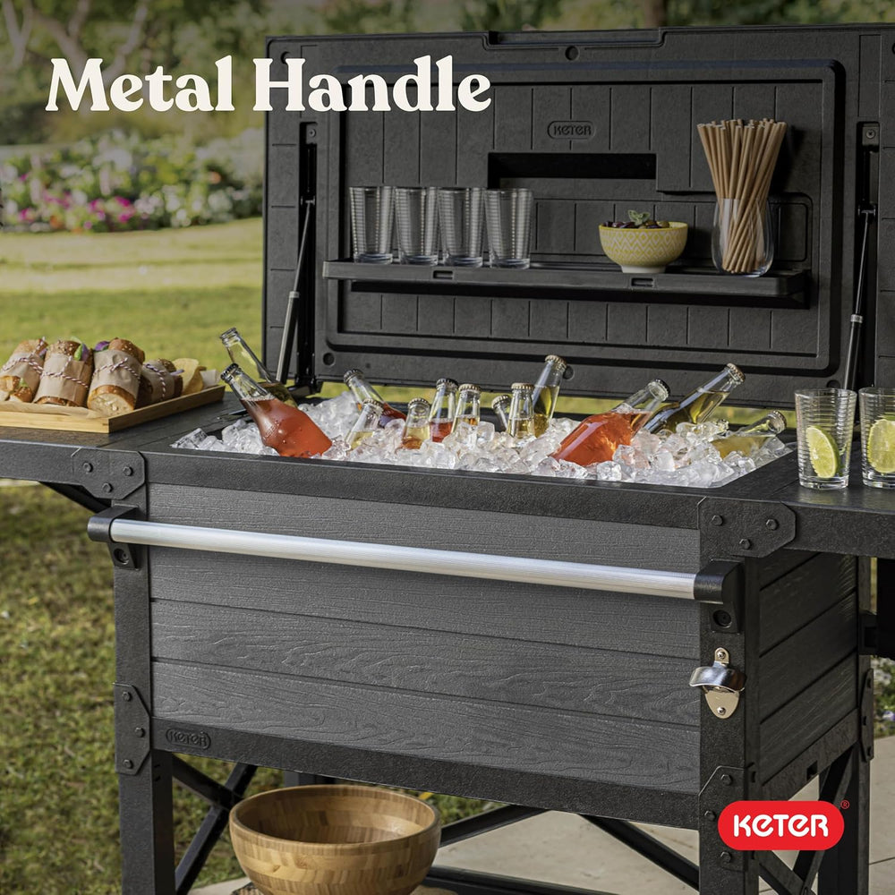 Keter 89.8 Qt Portable Outdoor Patio Cooling Chest, Graphite