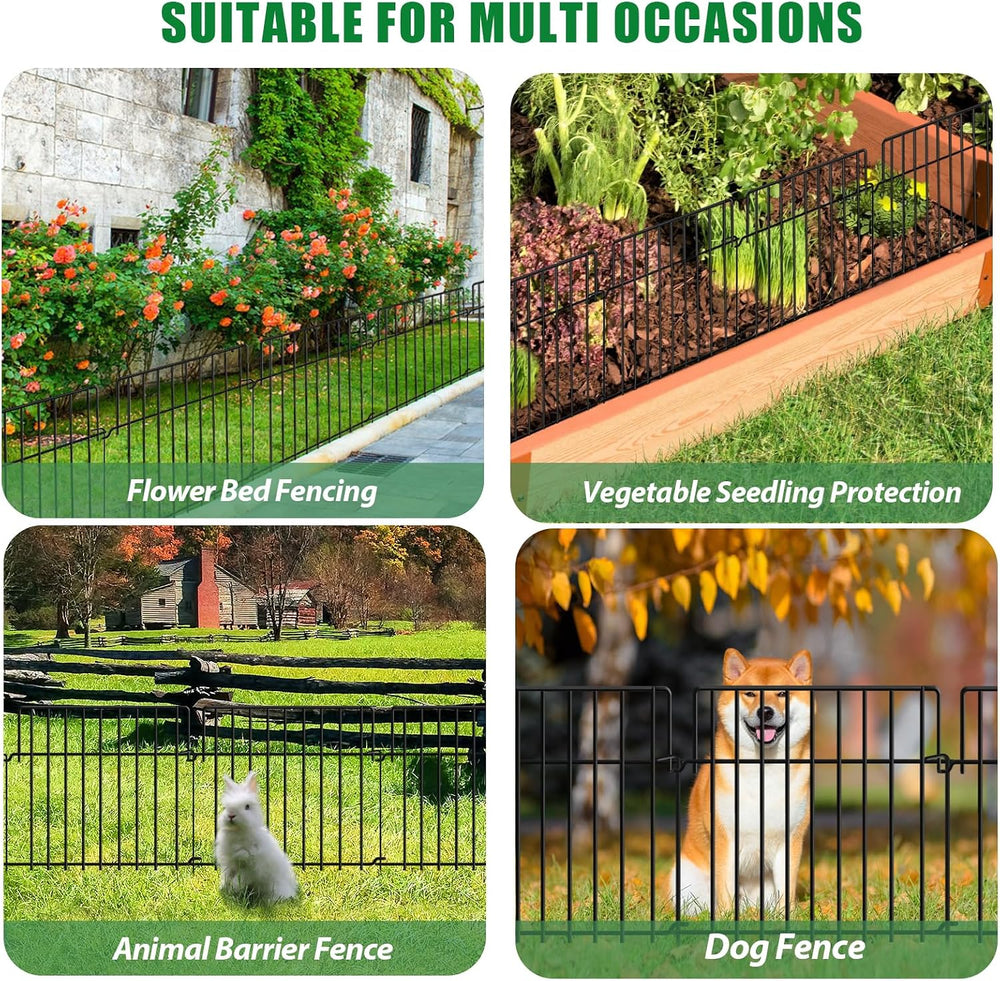 42.5Ft (L) x 20in (H) Decorative Garden Fence 30 Pack Metal Wire Rustproof Sm...