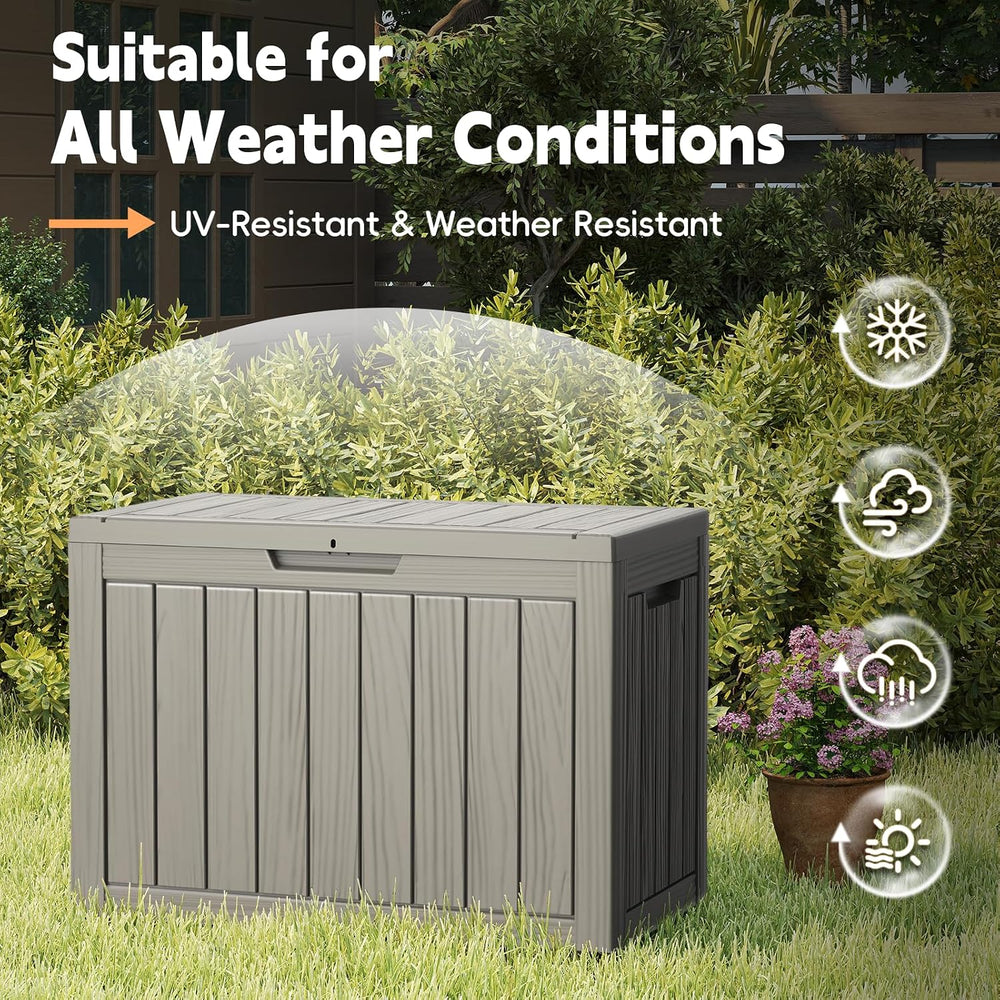 LubanNese Outdoor Storage Box, 50 Gallon Waterproof Resin Deck Box, Storage B...
