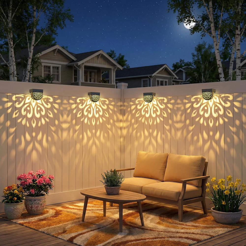 Solar Fence Lights 6 Pack Solar Deck Step Wall Lights Outdoor Waterproof LED ...