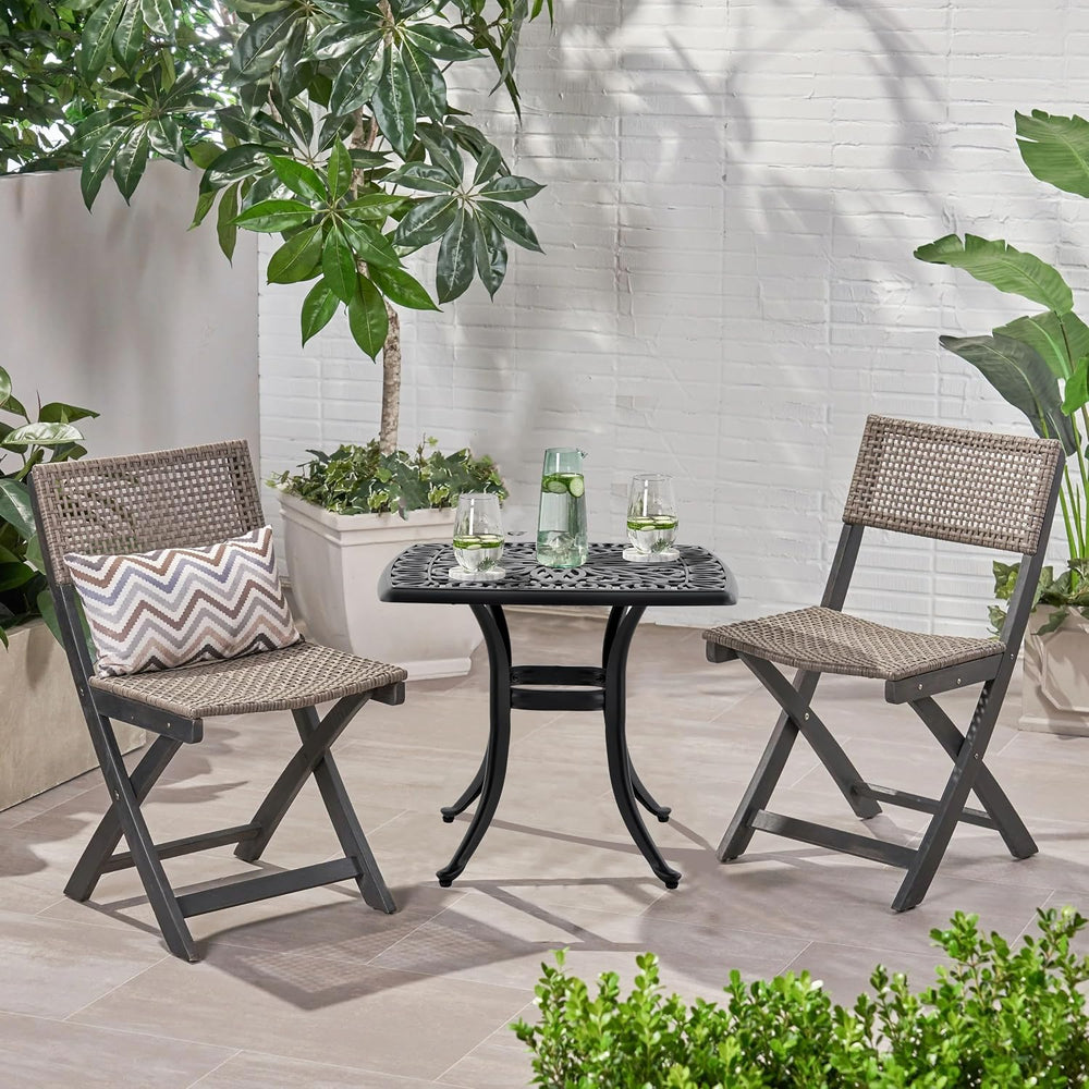 Outdoor 21" Cast Aluminum Square Side Table Set of 2 End Table for Patio...