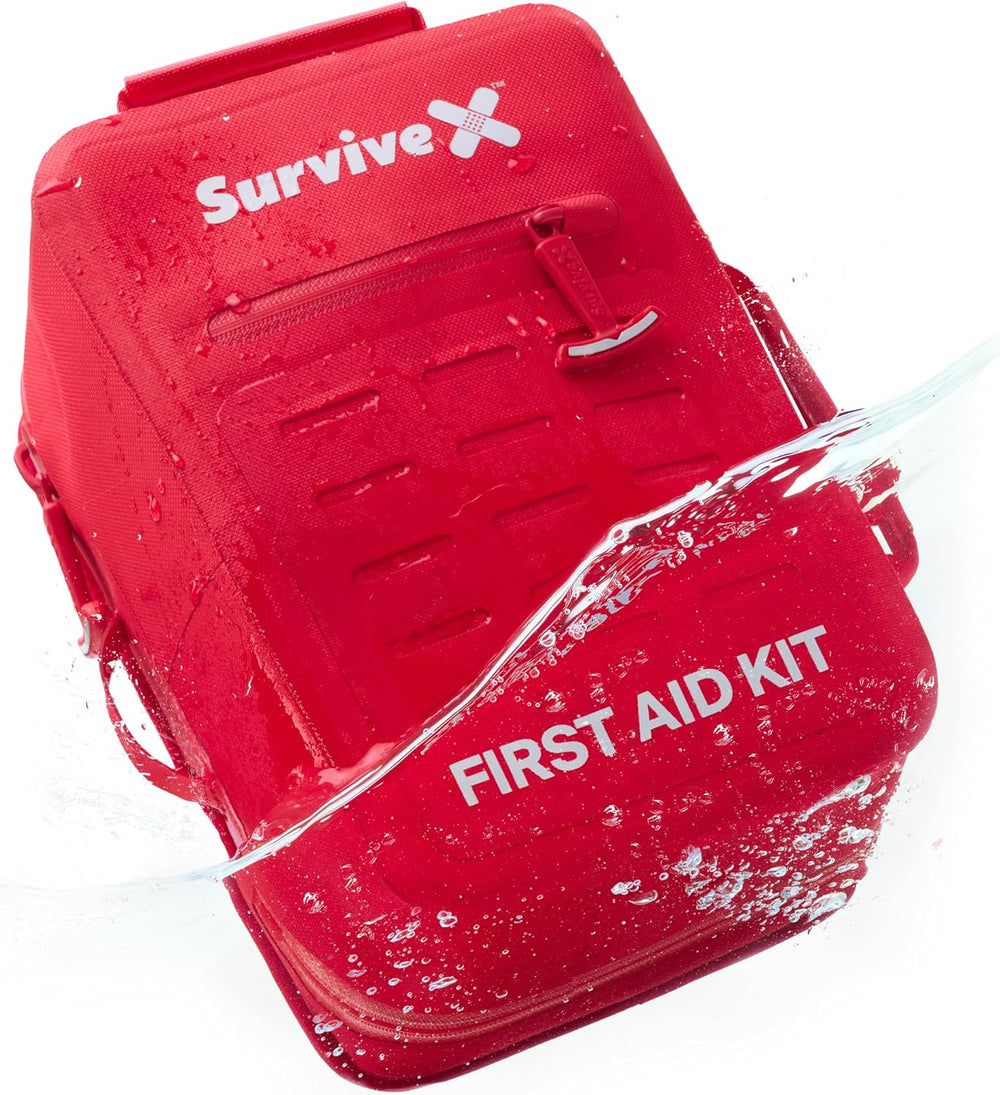 SurviveX Waterproof First Aid Kit, Emergency Kit for 3-4 People