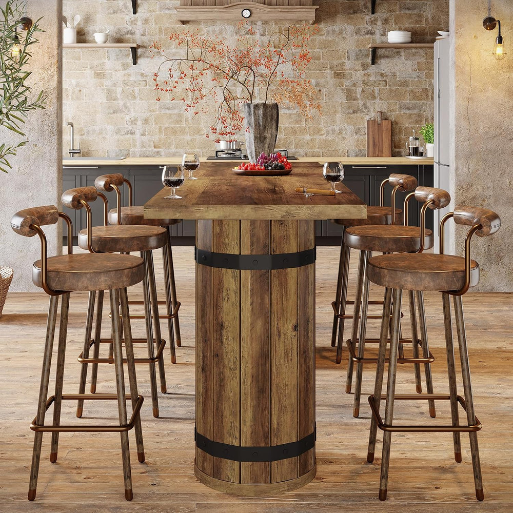 Tribesigns 70.9-Inch Long Bar Table, Farmhouse Counter Height Table