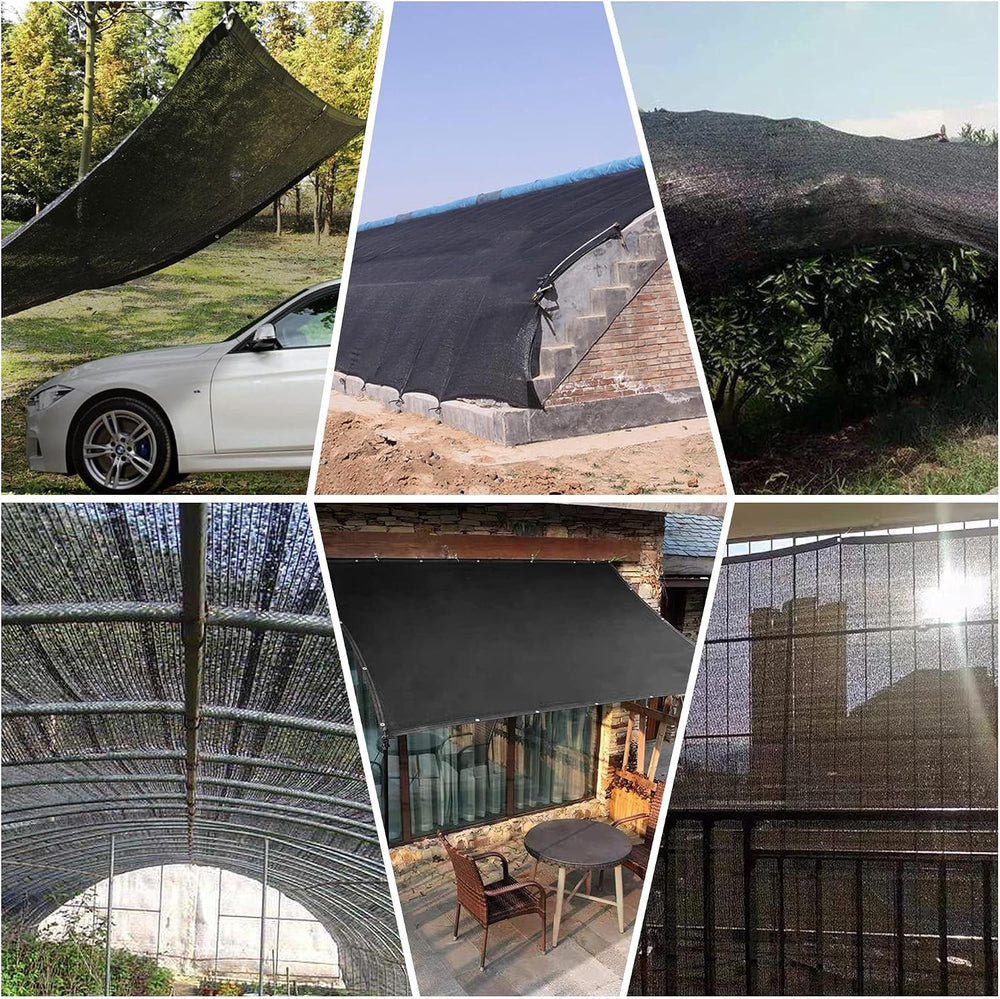 10x20 FT Shade Cloth for Garden, 90% Sun Shade Covers Black, UV Resistant Sha...