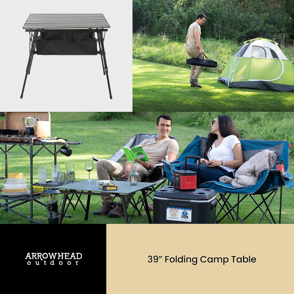 39 in Aluminum Folding Camp Roll Up Table, Camping