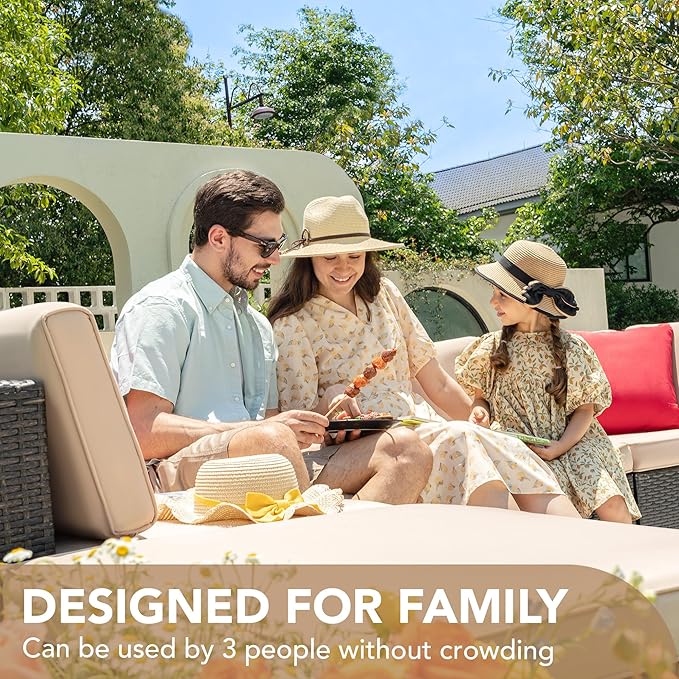 Devoko 5 Pieces Patio Furniture Sets All Weather Outdoor Sectional Patio Sofa...