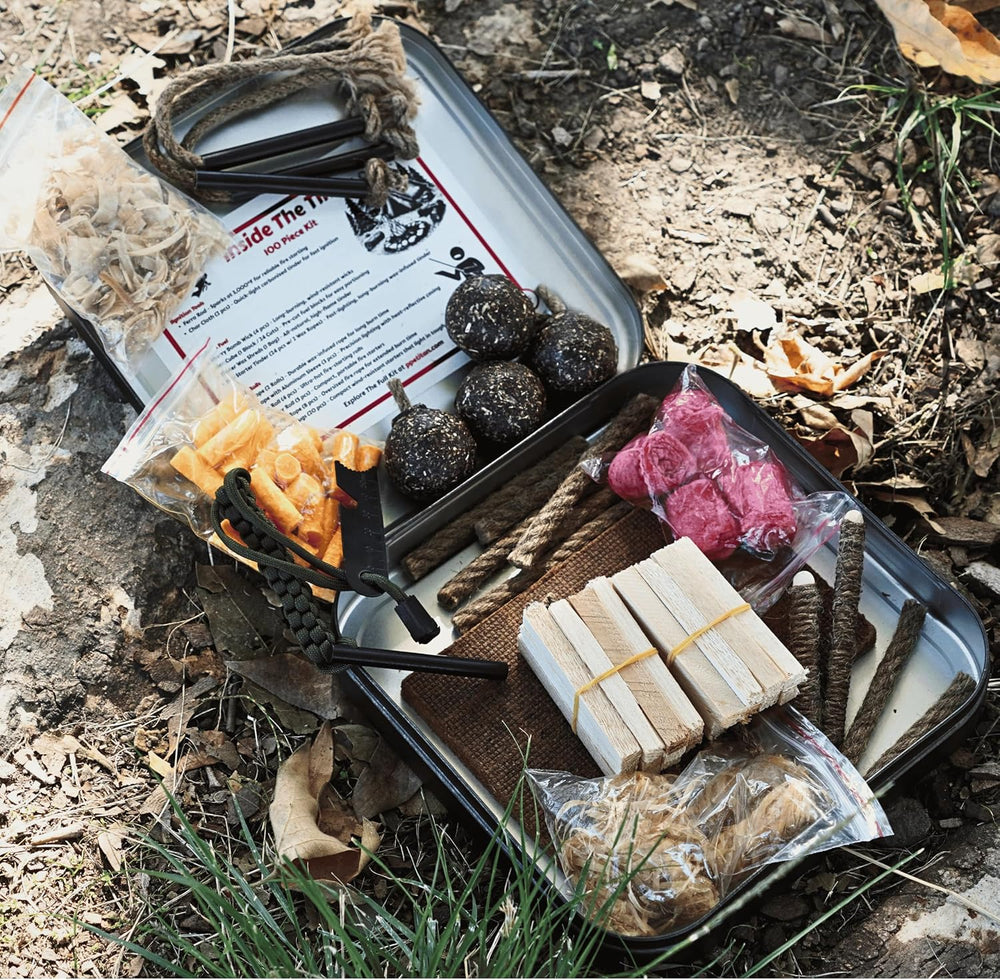 TinFerno Fire Starting Kit – 100pc Fire Starter for Campfires, Ferro Rod, Mag...