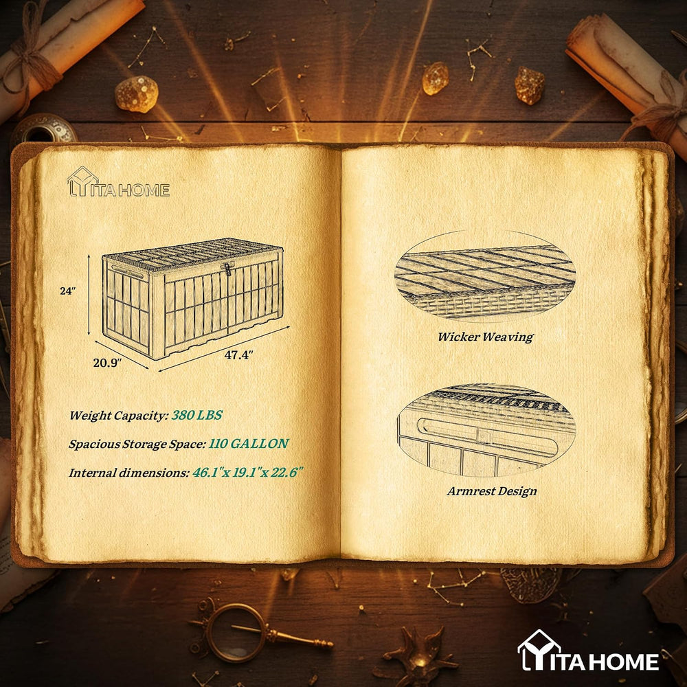 YITAHOME 110 Gallon Outdoor Deck Box