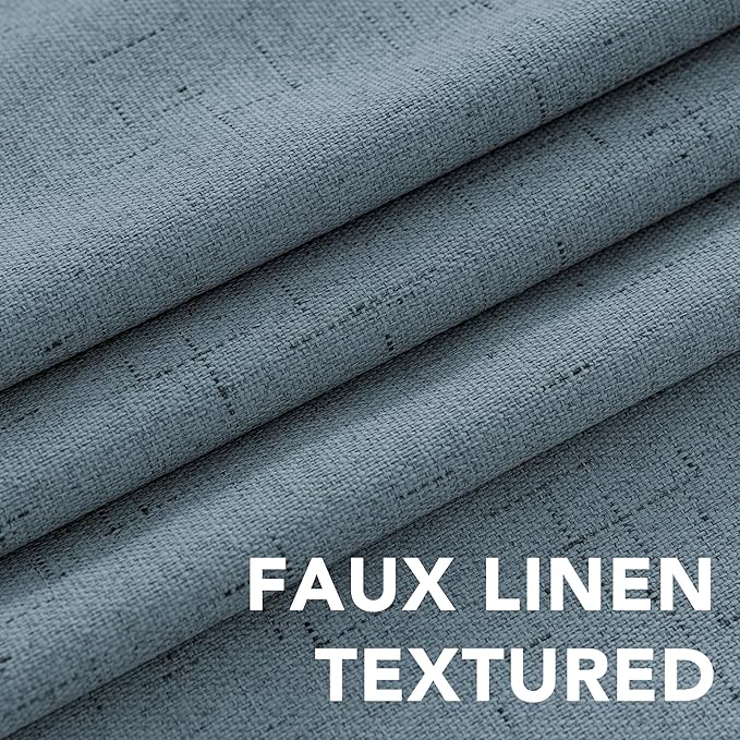 H.VERSAILTEX Linen Blackout Curtains 108 Inches Long 100% Blackout Thermal In...