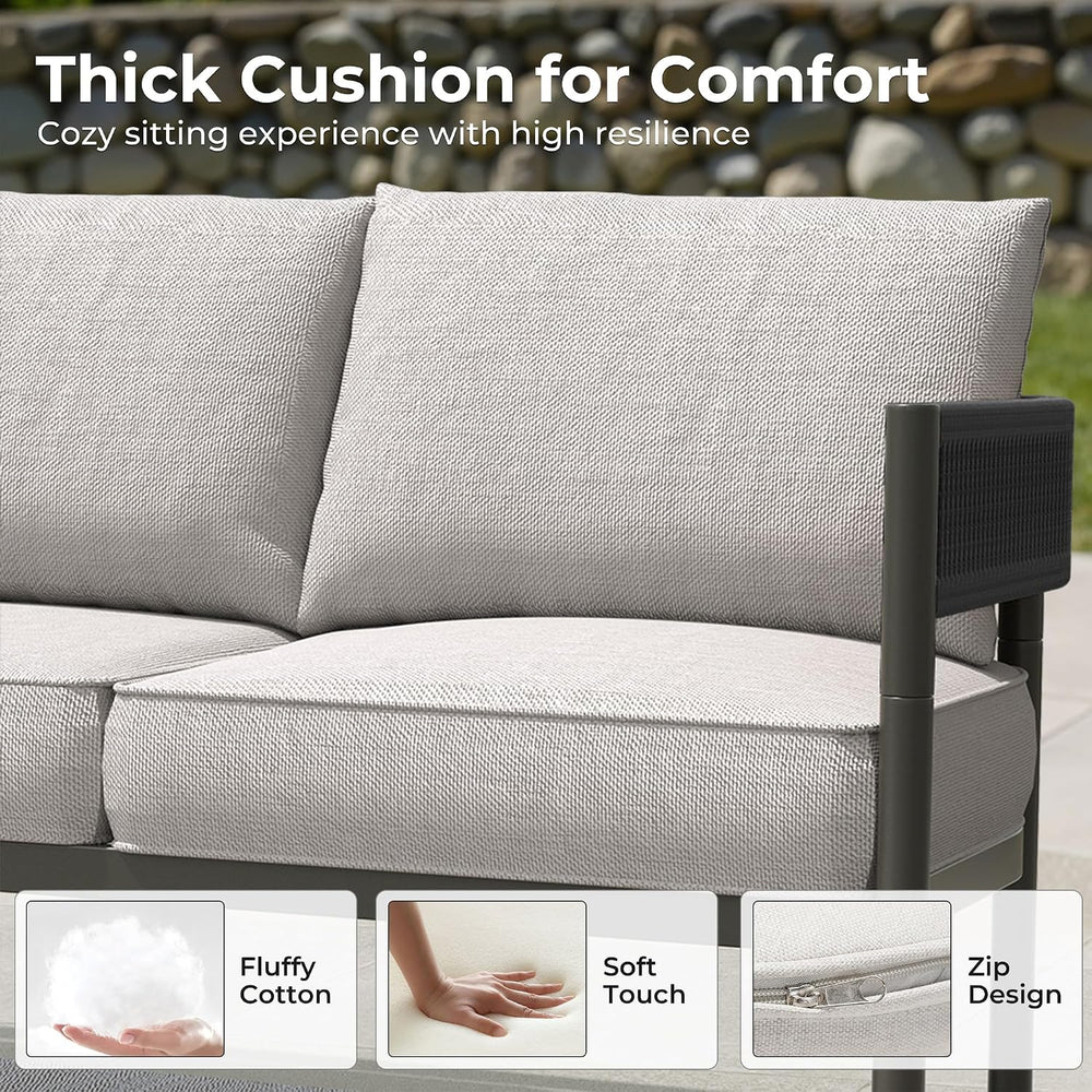 Grand patio 5-Piece Outdoor Furniture Set, 4 Seats Wicker Sofa Conversation S...
