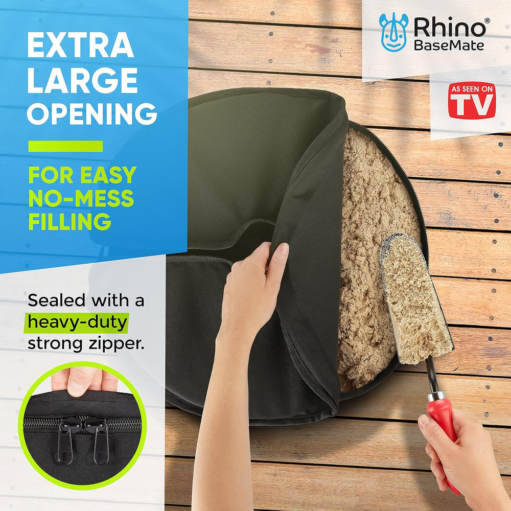 Rhino BaseMate 18" Round Umbrella Base Weight with Side-Slot Opening – F...