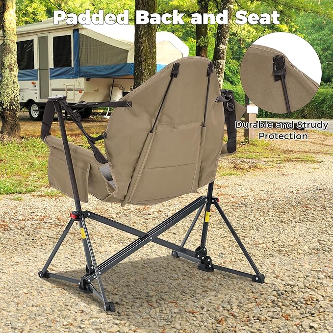 Ainfox Hammock Camping Chair, Foldable Portable Rocking Chairs for Adults Out...