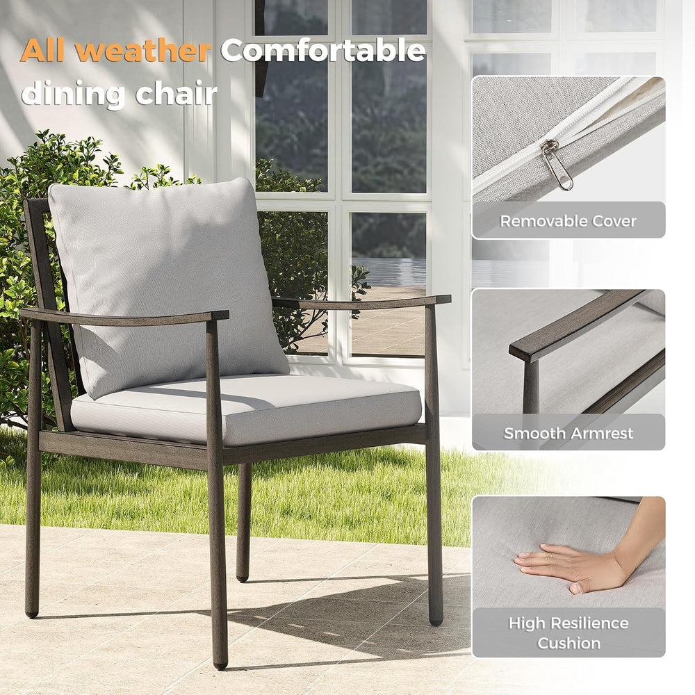 HAPPATIO 9-Piece Aluminum Patio Dining Set,Aluminum Outdoor Dining Set with C...