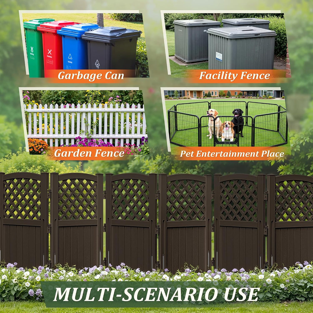 Devoko Resin Outdoor Privacy Fence, 4 Privacy Screen Panels