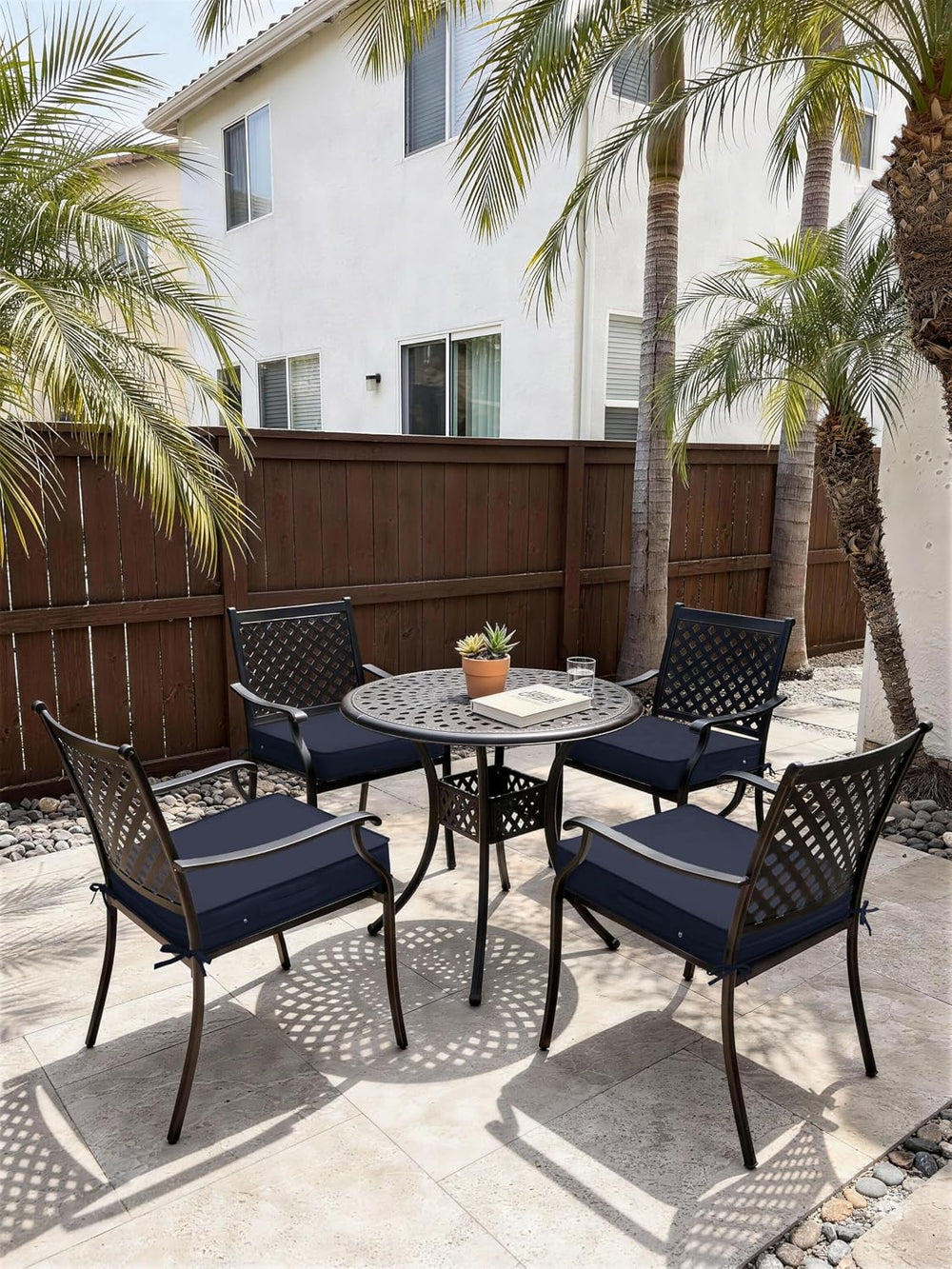 Outdoor Chair Cushions Set of 4,22x22x4 Inch Waterproof Seat Pad