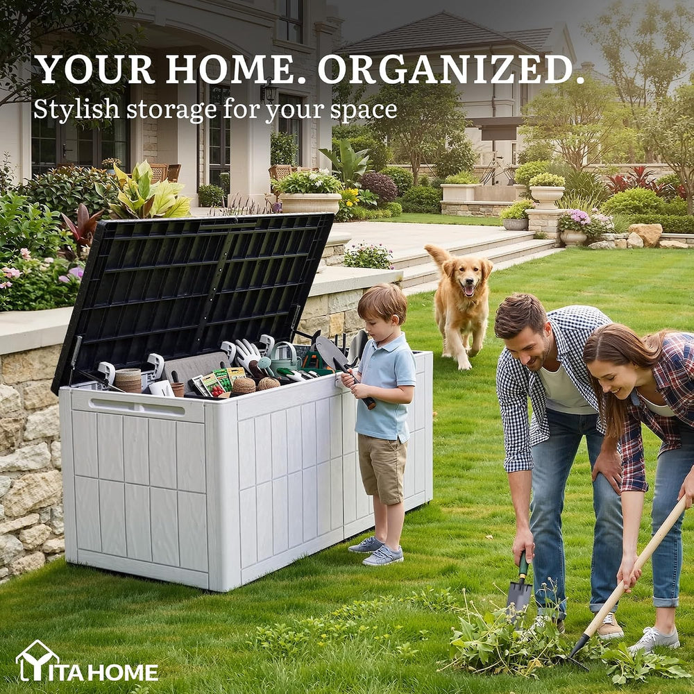 YITAHOME 134 Gallon Large Outdoor Storage Box with Lock