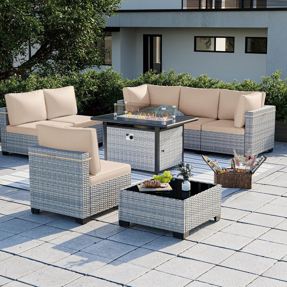 Outdoor PE Wicker Rattan Modular Patio Sectional Sofa Set