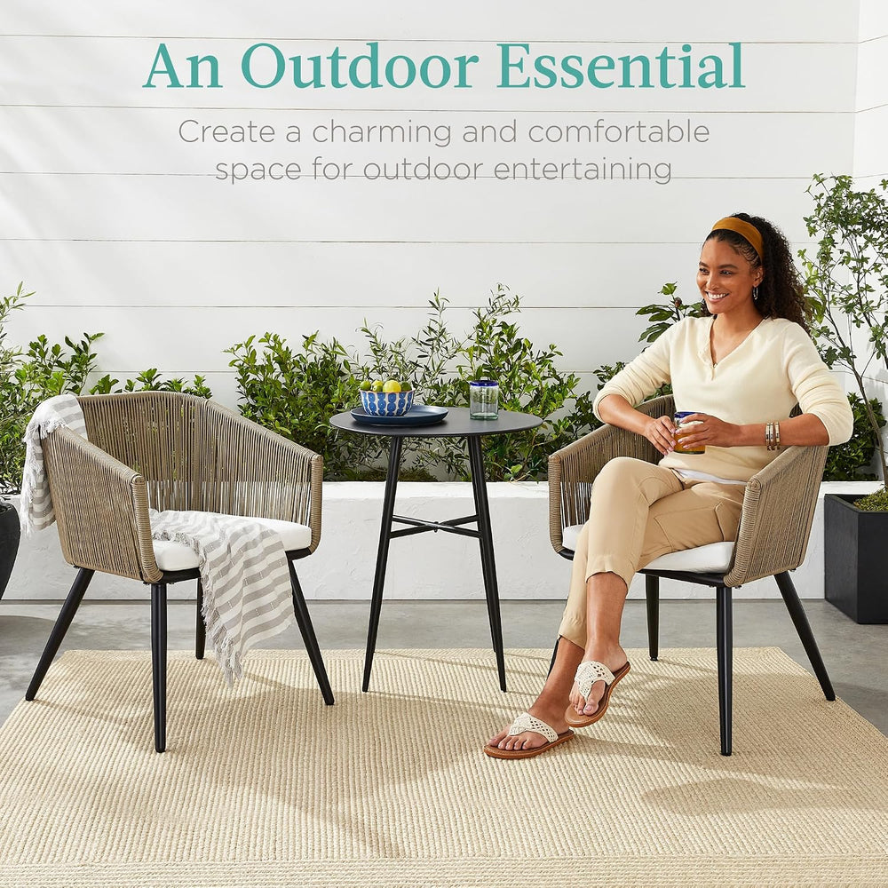 Best Choice Products Set of 2 Patio Dining Chairs, Outdoor Seating for Backya...